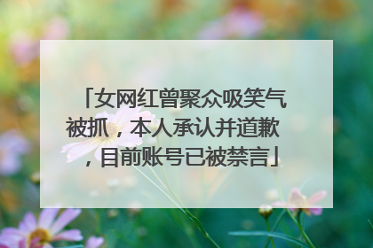 女网红曾聚众吸笑气被抓，本人承认并道歉，目前账号已被禁言